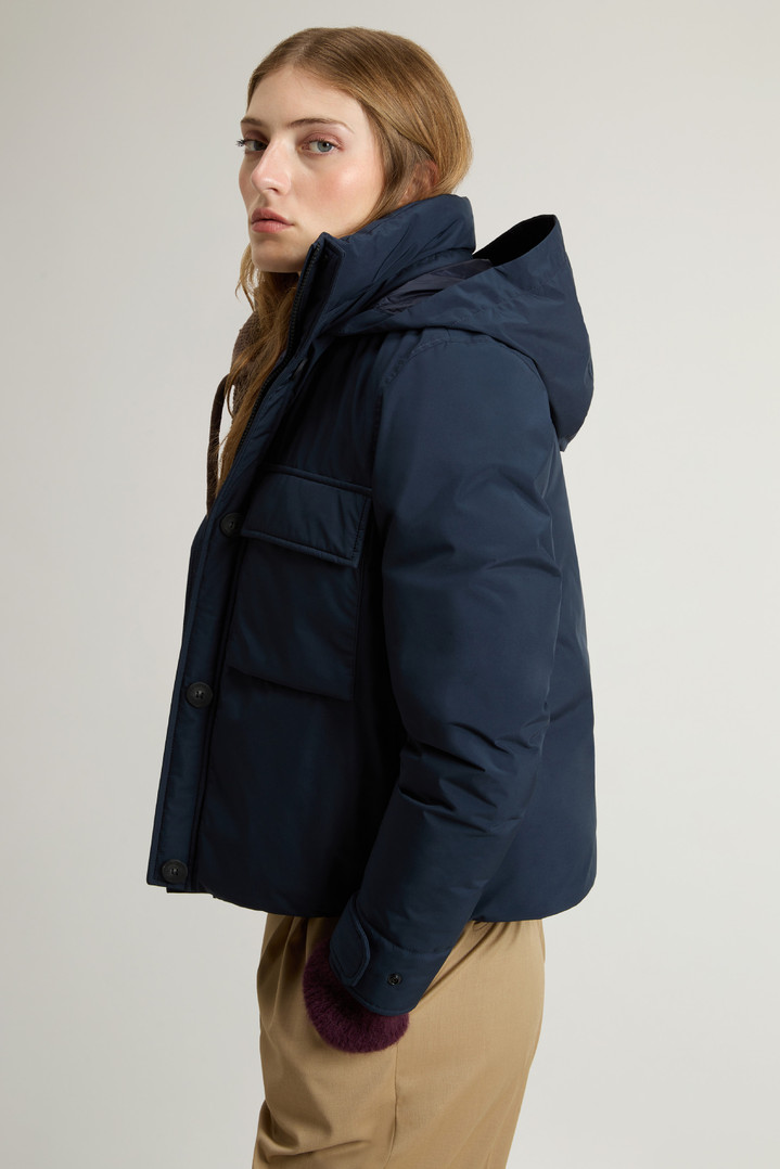 Cloud Jacket with Stand-Up Collar and Packable Hood Blue photo 4 | Woolrich