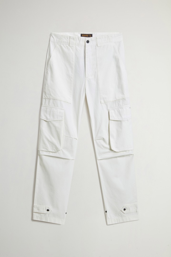 Garment-Dyed Cargo Pants in Pure Cotton Ripstop White photo 4 | Woolrich