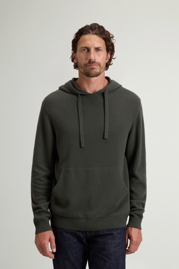 WOOL CASHMERE HOODIE GG13 Green photo 1 | Woolrich