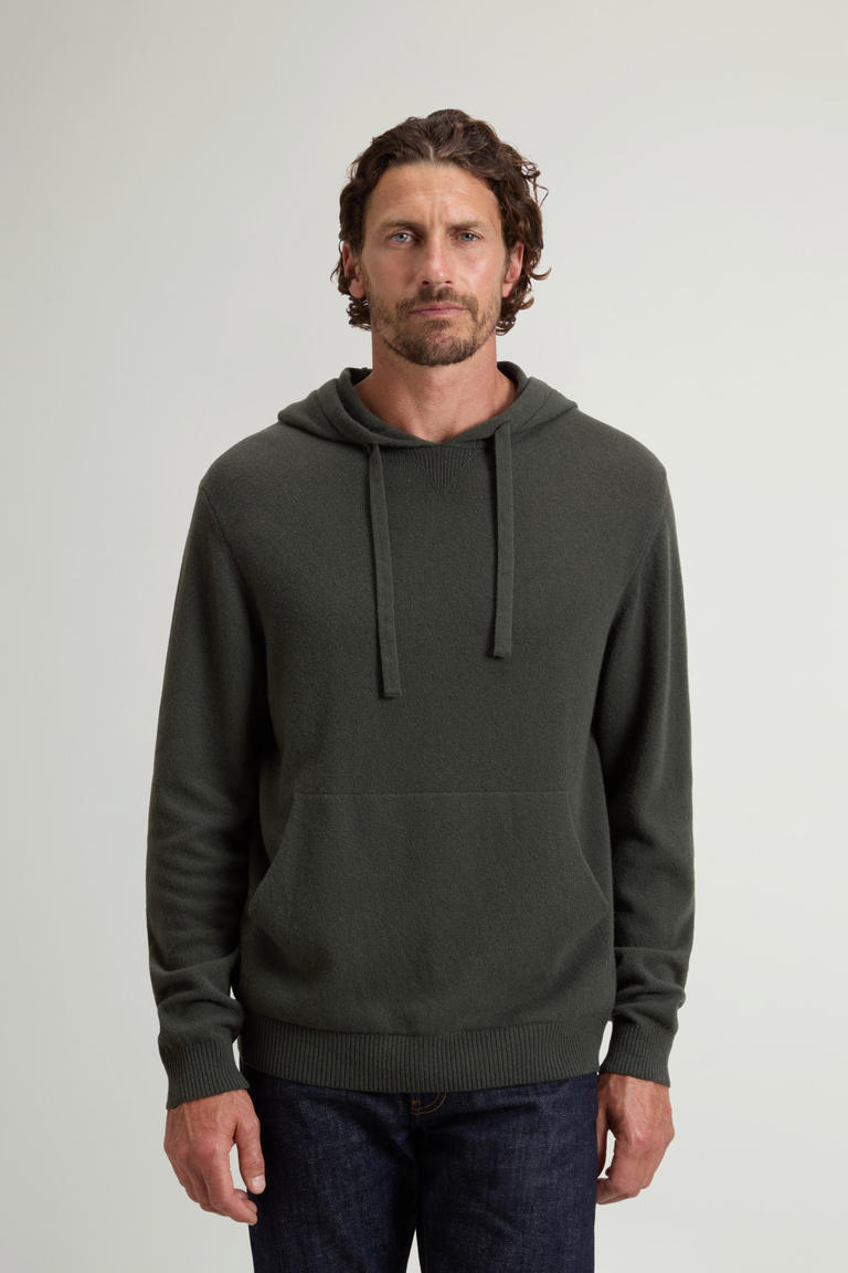 Pullover aus Schurwolle und Kaschmir mit Kapuze Grün photo 1 | Woolrich