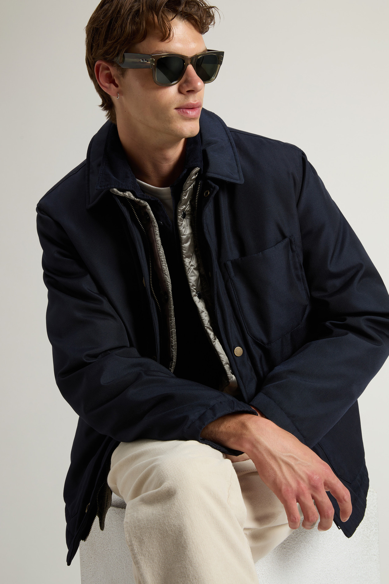 Padded Overshirt in Recycled CORDURA® Nylon Blue photo 4 | Woolrich
