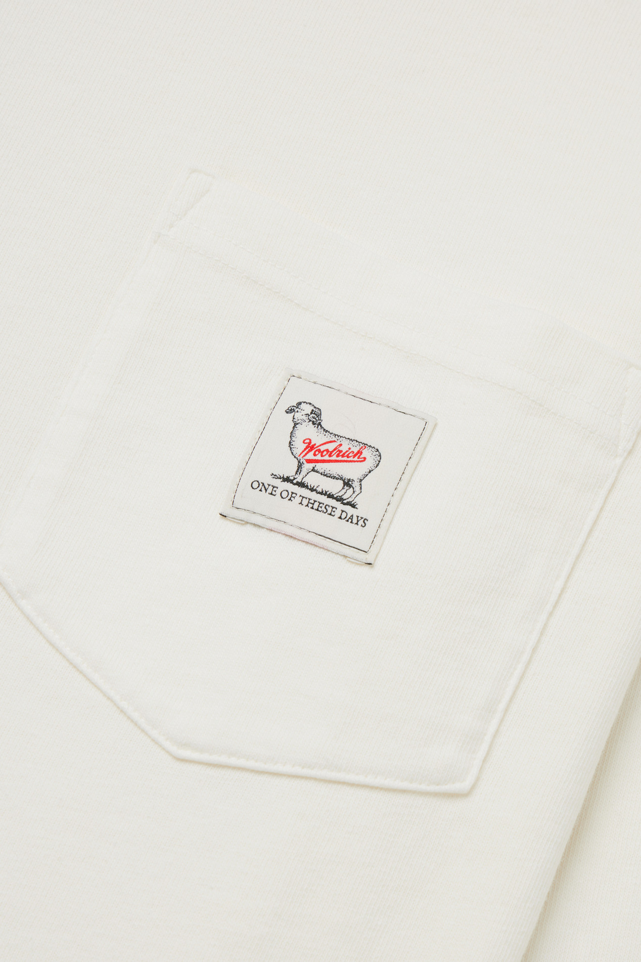 Long-Sleeved T-Shirt in Pure Cotton - One Of These Days / Woolrich White photo 3 | Woolrich