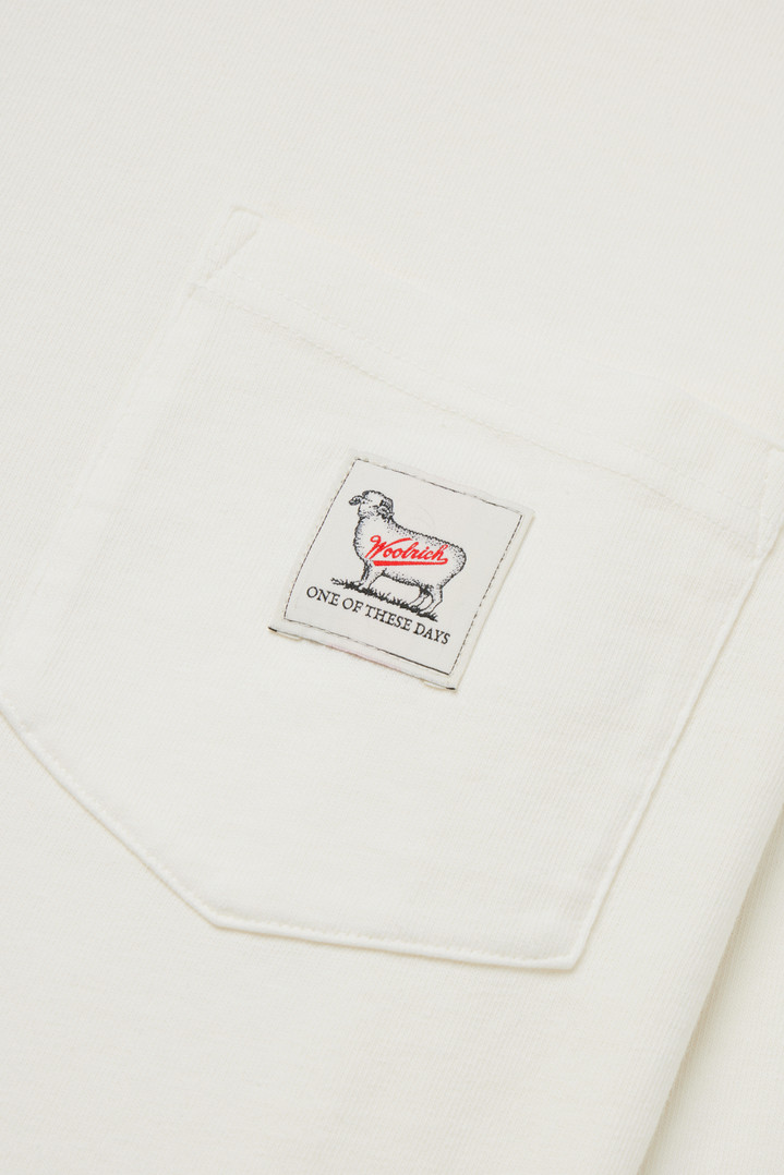 Long-Sleeved T-Shirt in Pure Cotton - One Of These Days / Woolrich White photo 3 | Woolrich