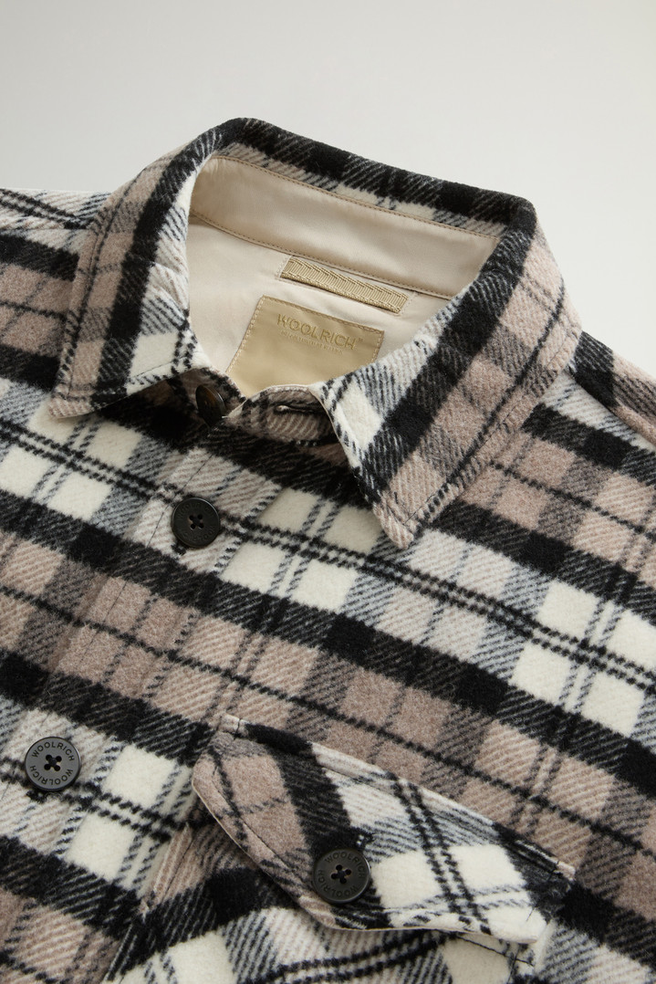 Wool-Blend Overshirt with Checked Pattern Brown photo 6 | Woolrich