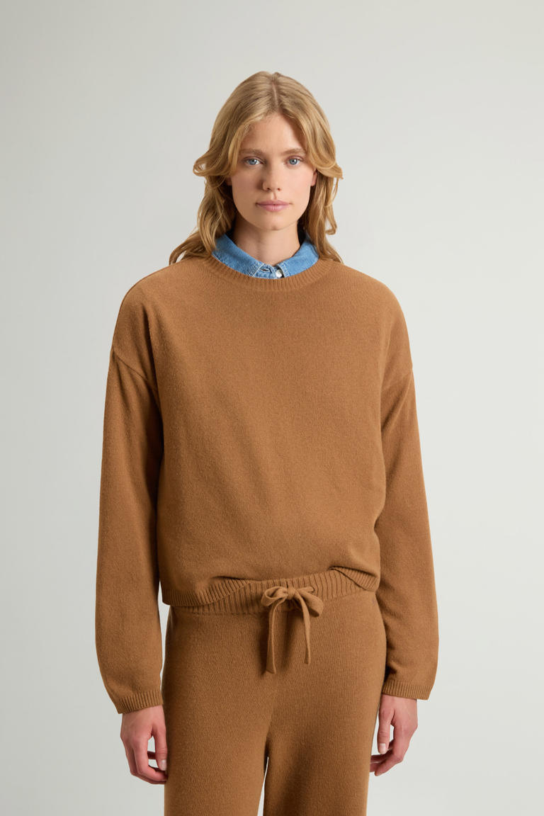 Trui met ronde hals van wol- en kasjmiermix Bruin photo 1 | Woolrich