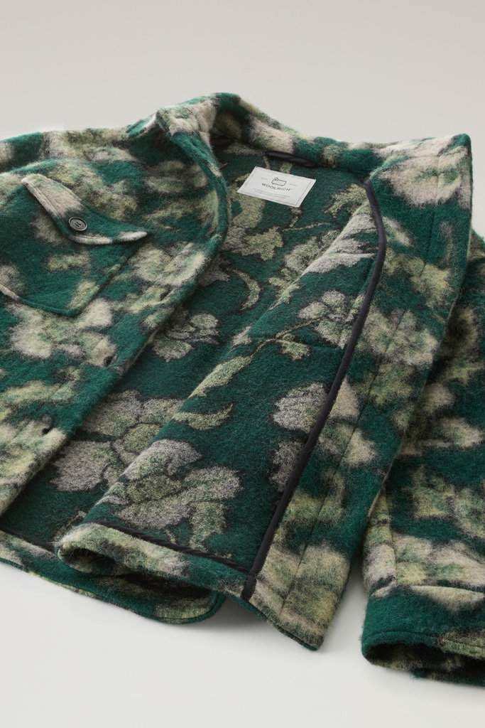 Gentry Overshirt in Wool Blend Green photo 5 | Woolrich