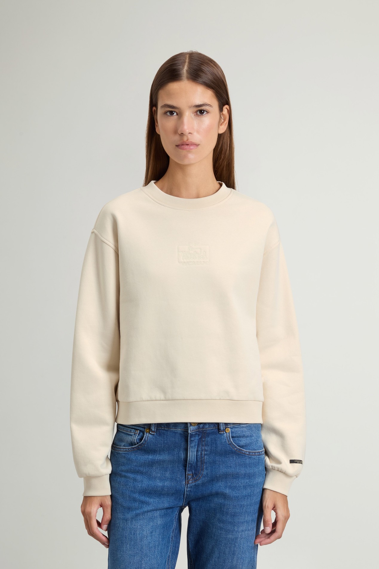 Crewneck Sweatshirt in Pure Cotton White photo 1 | Woolrich