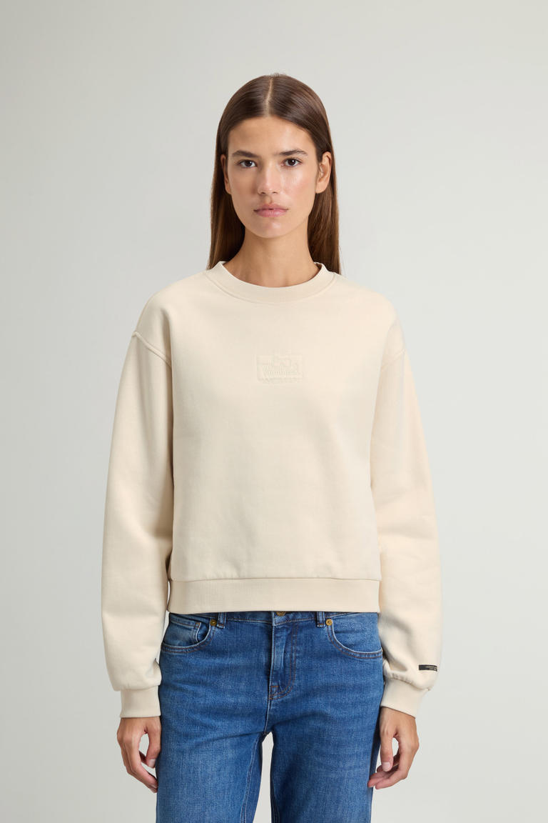 Sweatshirt mit Rundhalsausschnitt aus reiner Baumwolle Weiß photo 1 | Woolrich