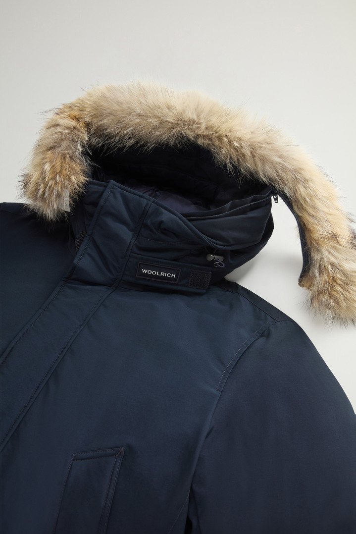 Polar Parka in Ramar Cloth with High Collar and Fur Trim Blue photo 6 | Woolrich