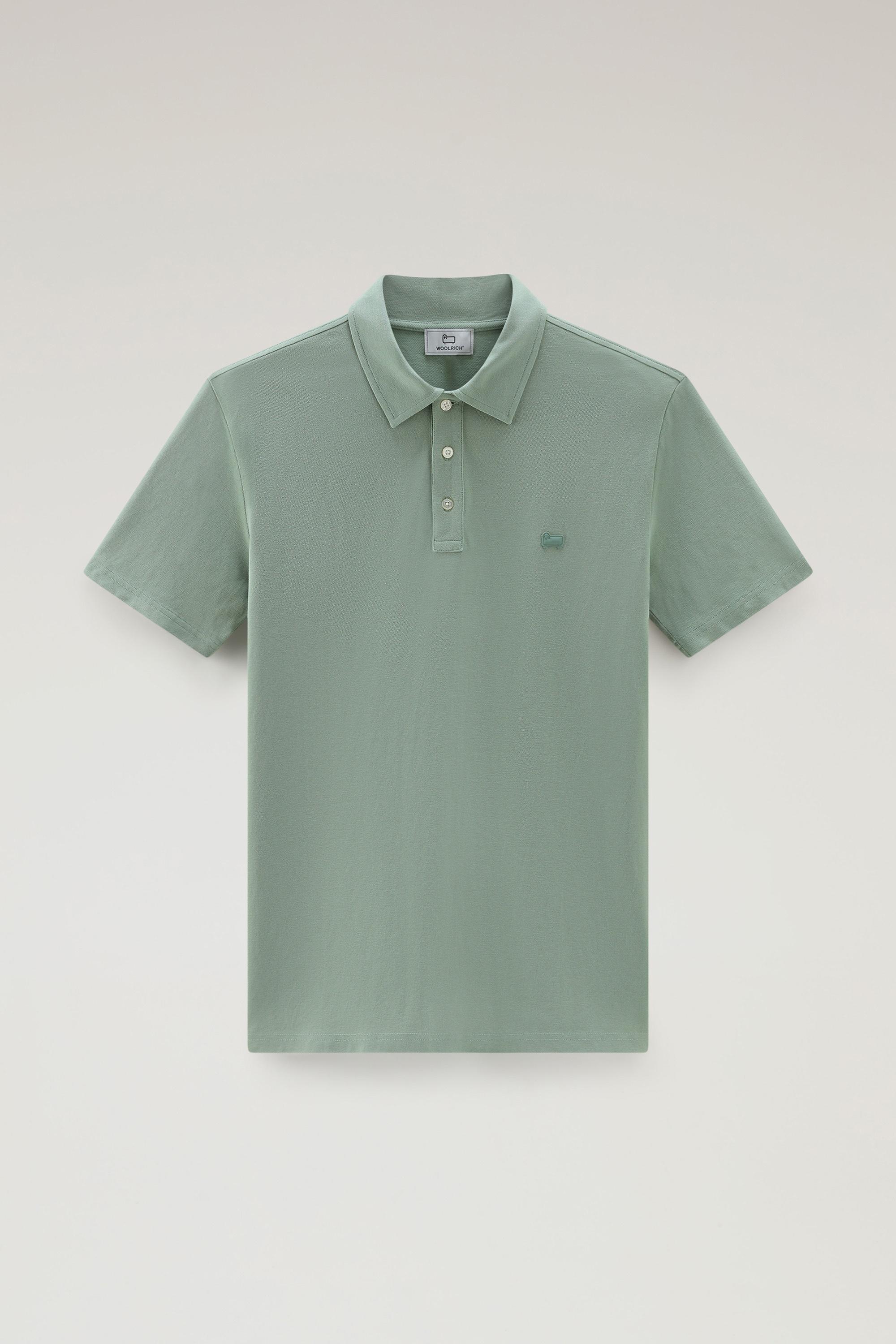 Pure Cotton Piquet Polo Shirt Green photo 1 | Woolrich