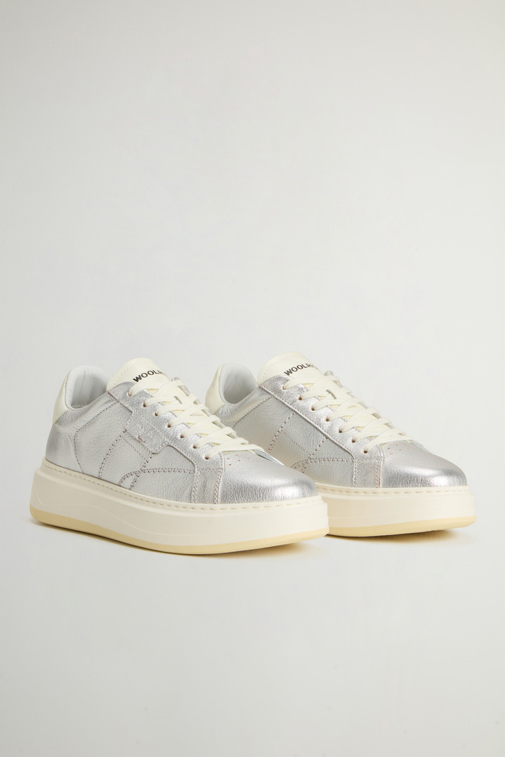 Arrow Sneakers in Laminated Leather Gray photo 2 | Woolrich