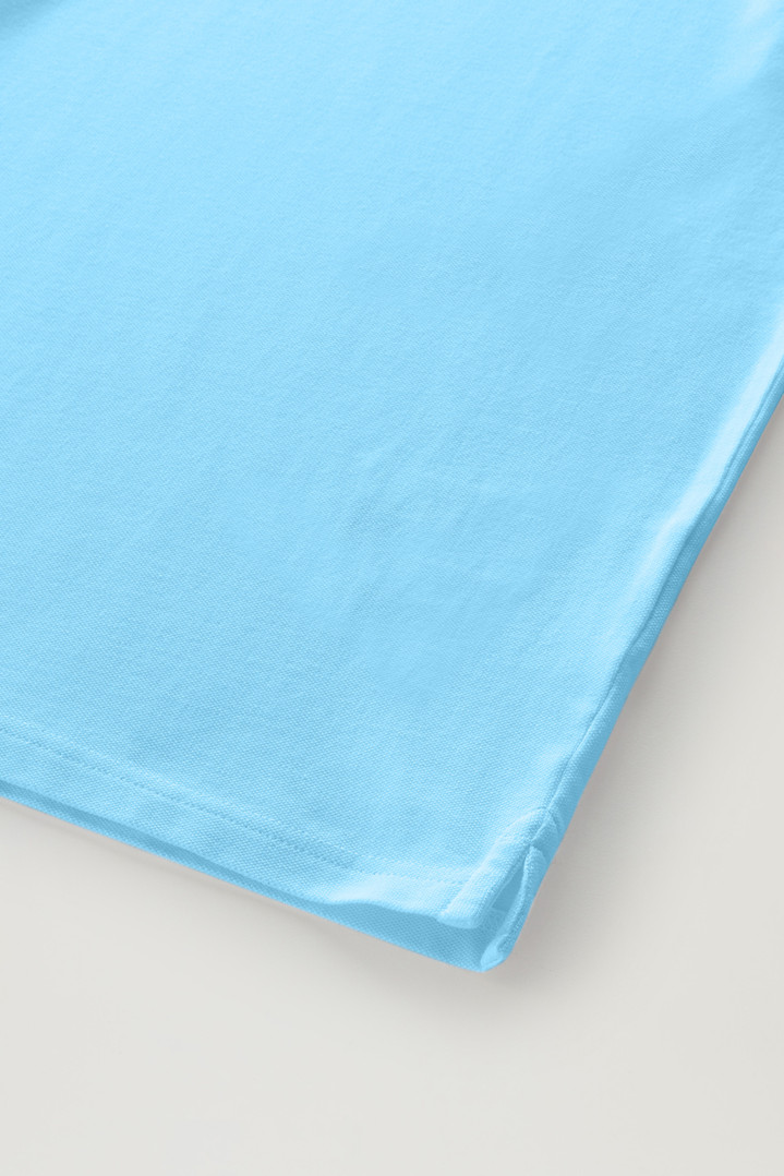 Monterey Polo Shirt in Stretch Cotton Piquet with Striped Edges Blue photo 3 | Woolrich