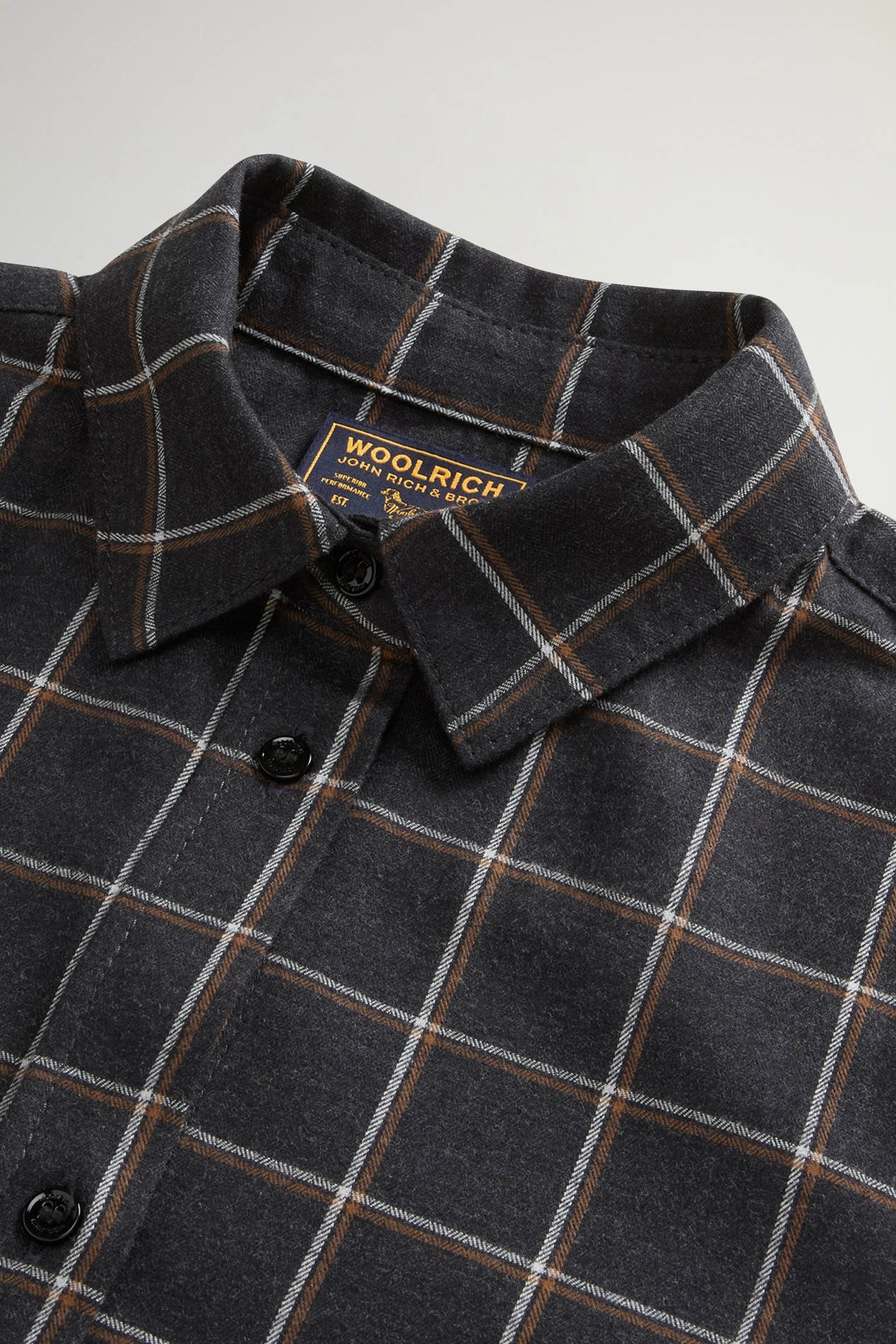 Checked Shirt Dress in Pure Cotton Flannel Gray photo 6 | Woolrich