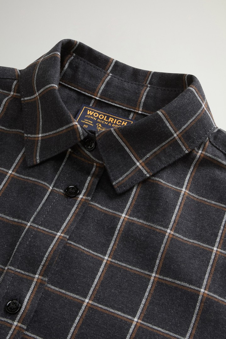Checked Shirt Dress in Pure Cotton Flannel Gray photo 6 | Woolrich