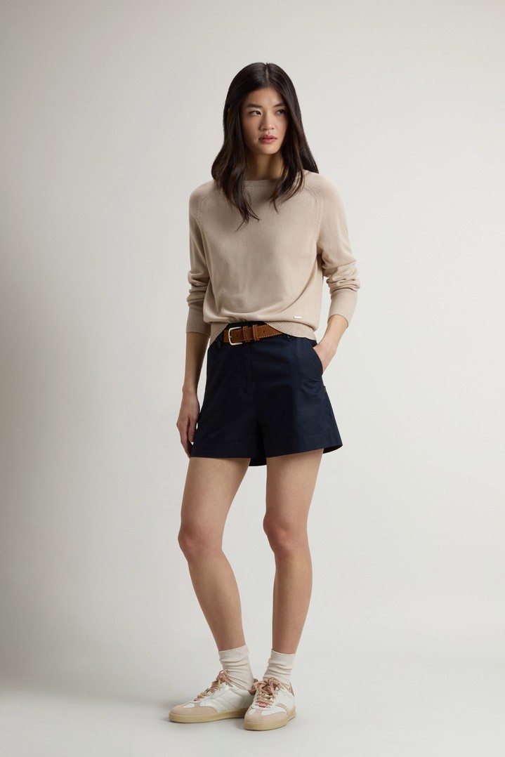 COTTON MODAL CREWNECK Beige photo 2 | Woolrich