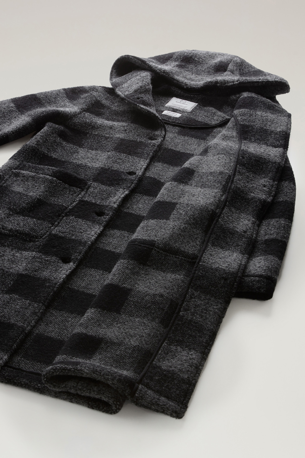 Gentry Coat in Wool Blend with Hood Gray photo 4 | Woolrich