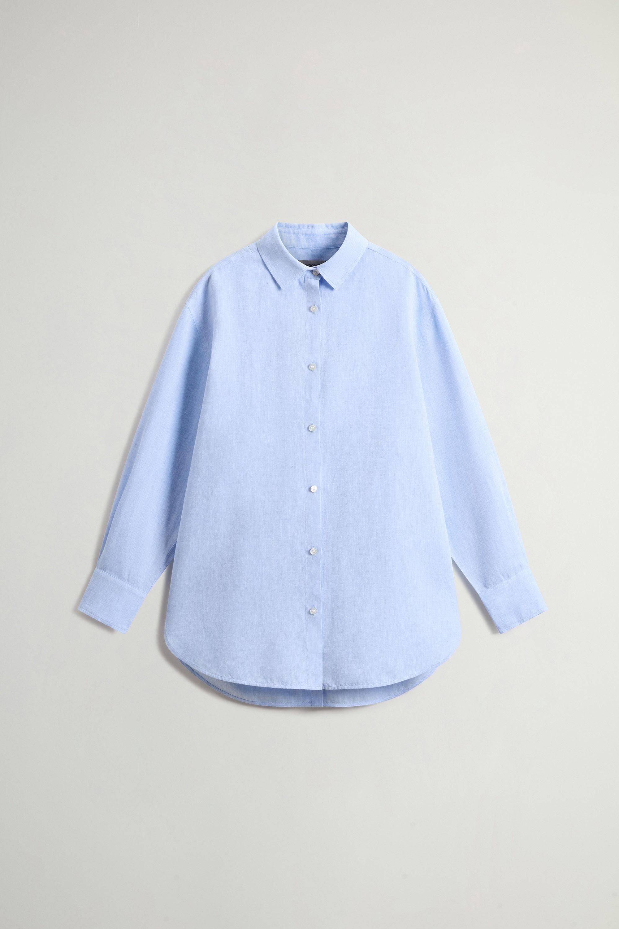 COTTON LINEN YD BOYFRIEND SHIRT Blue photo 5 | Woolrich