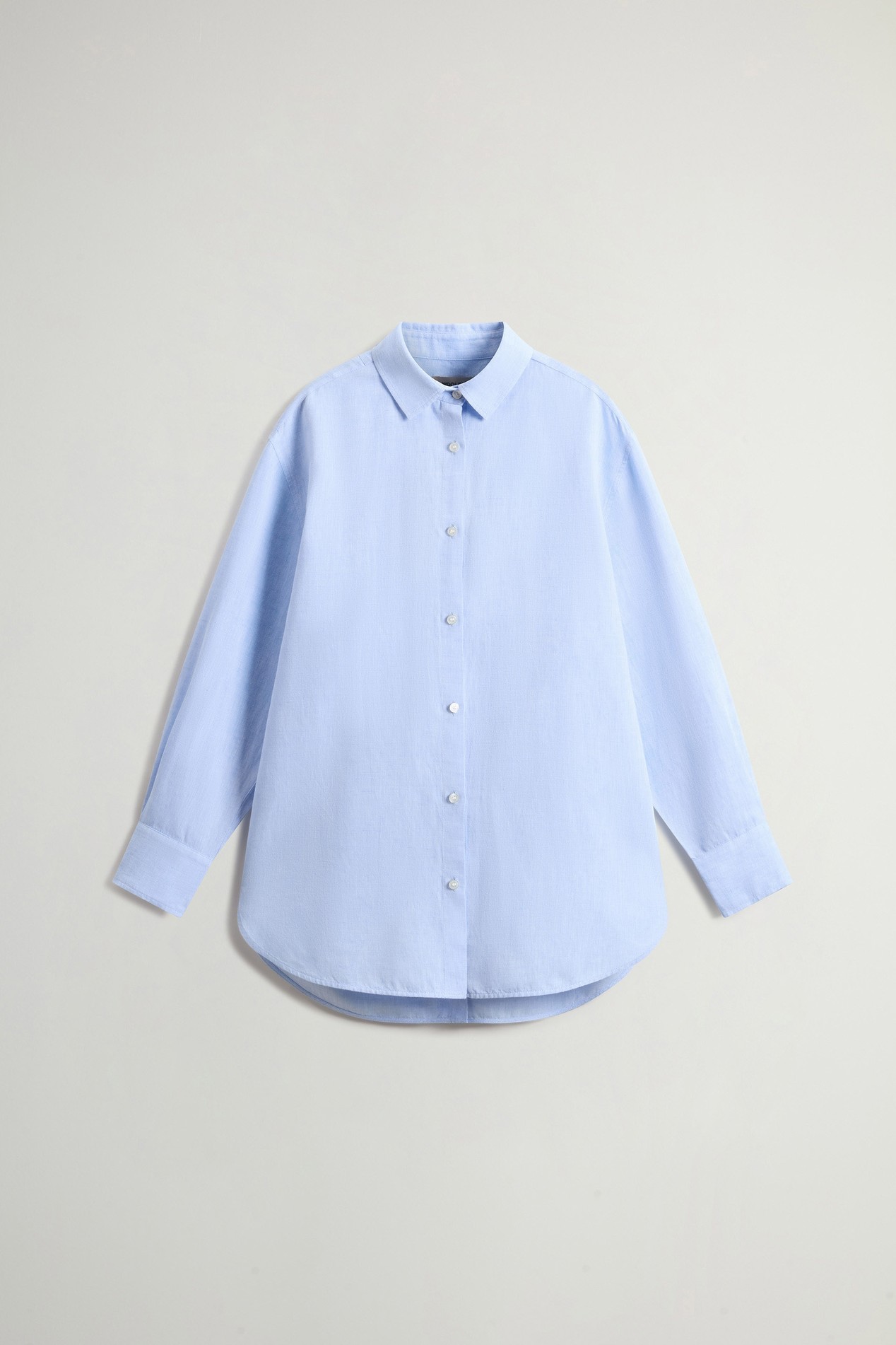 COTTON LINEN YD BOYFRIEND SHIRT Blue photo 5 | Woolrich