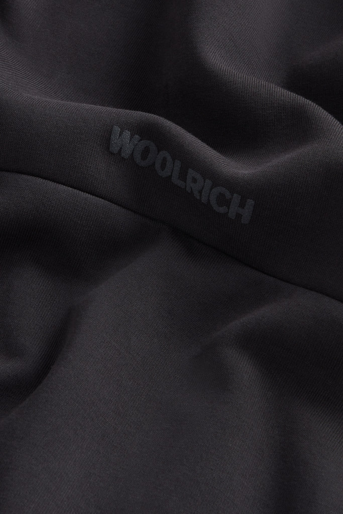 Full-Zipper Hoodie in Cotton Interlock and Nylon Blend by Todd Snyder Black photo 7 | Woolrich