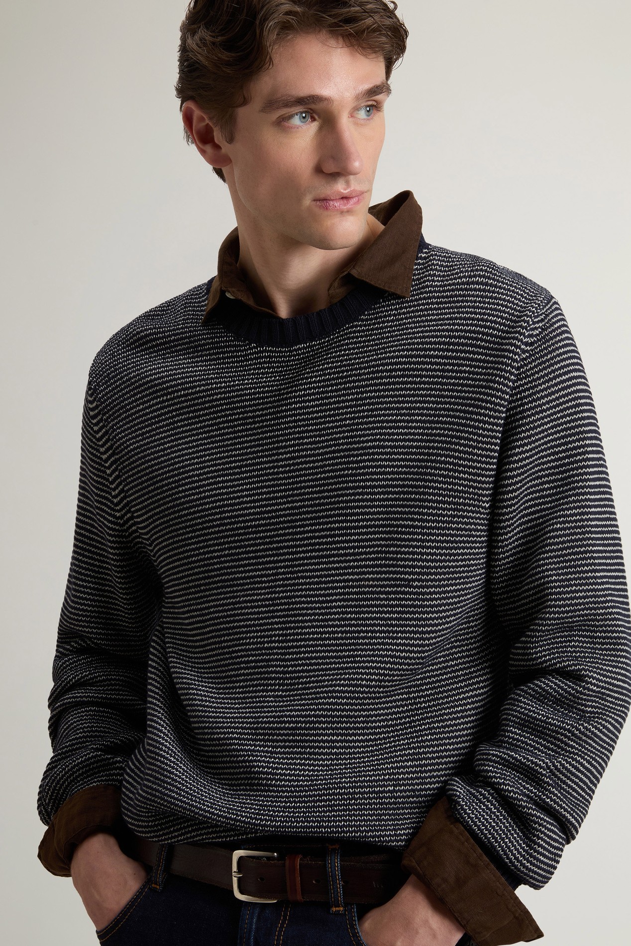 COTTON CREWNECK Blue photo 4 | Woolrich