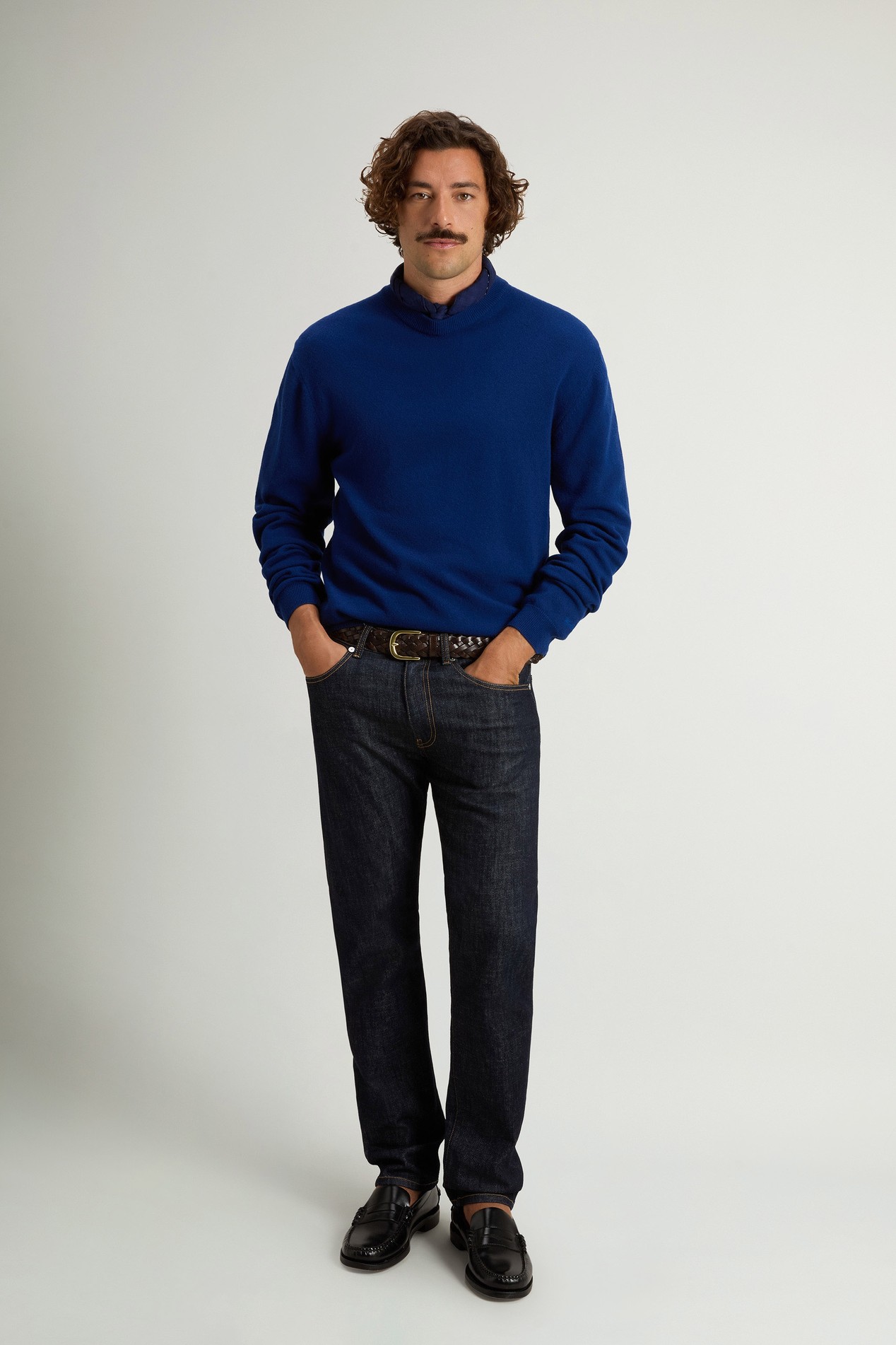Trui met ronde hals van zuivere scheerwol Blauw photo 2 | Woolrich