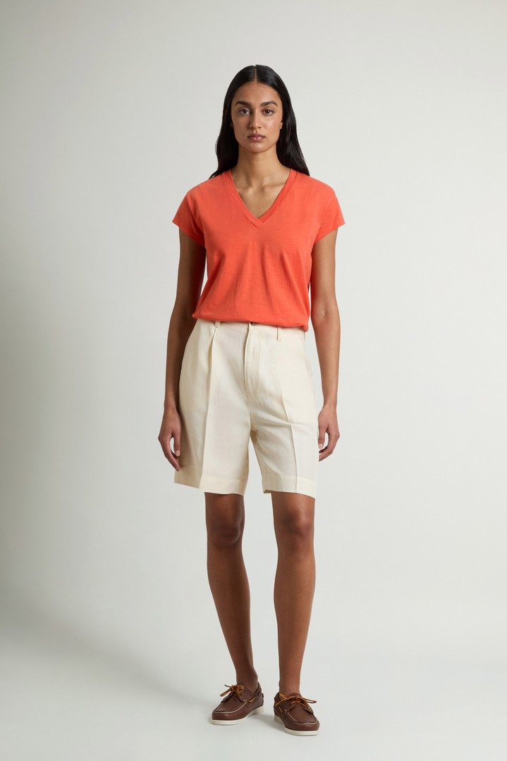 Shorts in Linen Blend with Darts White photo 1 | Woolrich