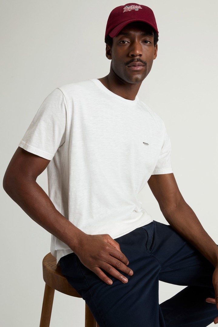 SLUB LOGO T-SHIRT Blanc photo 4 | Woolrich