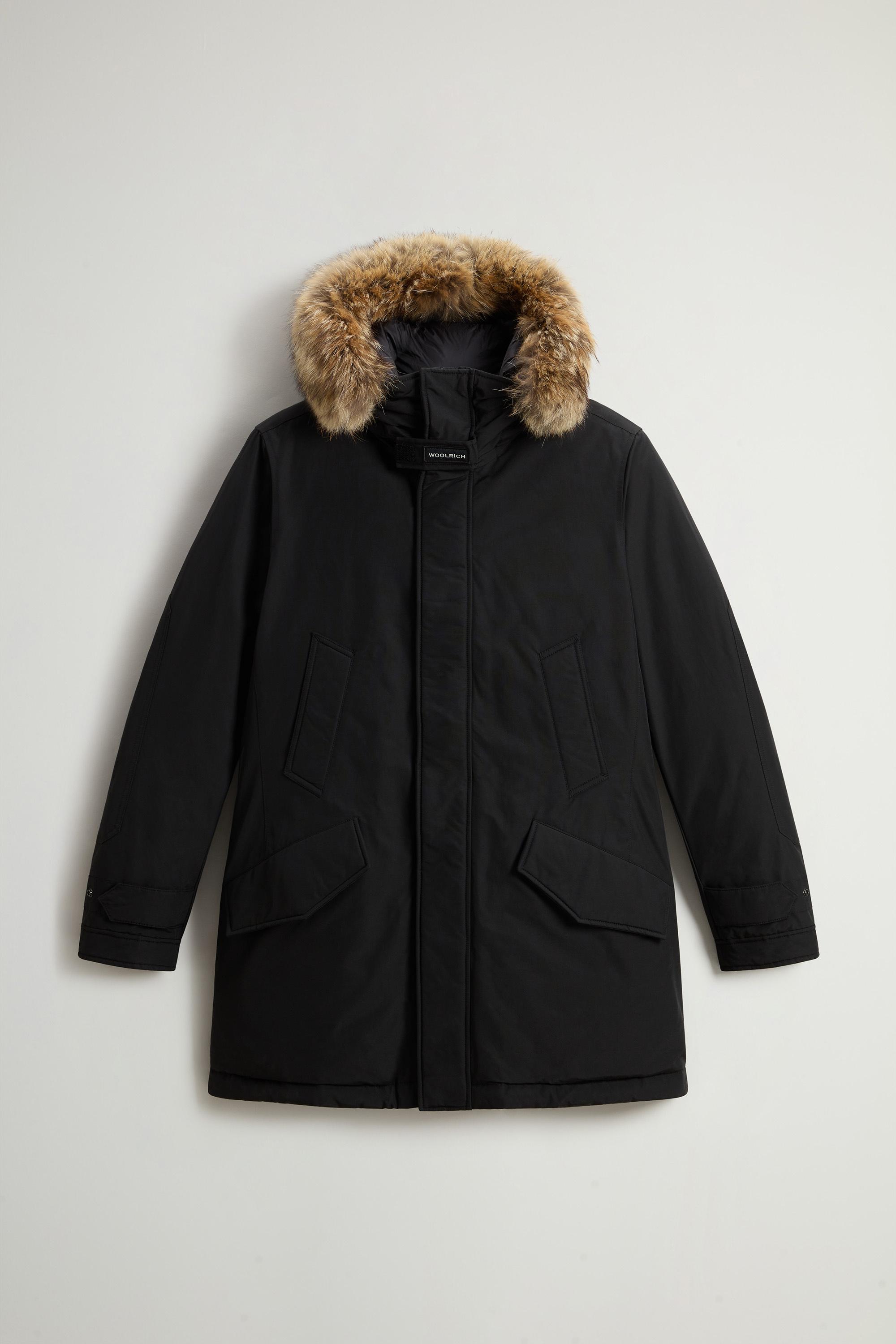 Polar Parka in Ramar Cloth with High Collar and Fur Trim Black photo 5 | Woolrich