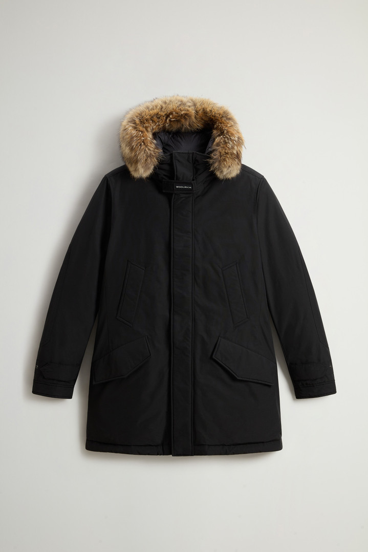 Polar Parka in Ramar Cloth with High Collar and Fur Trim Black photo 5 | Woolrich