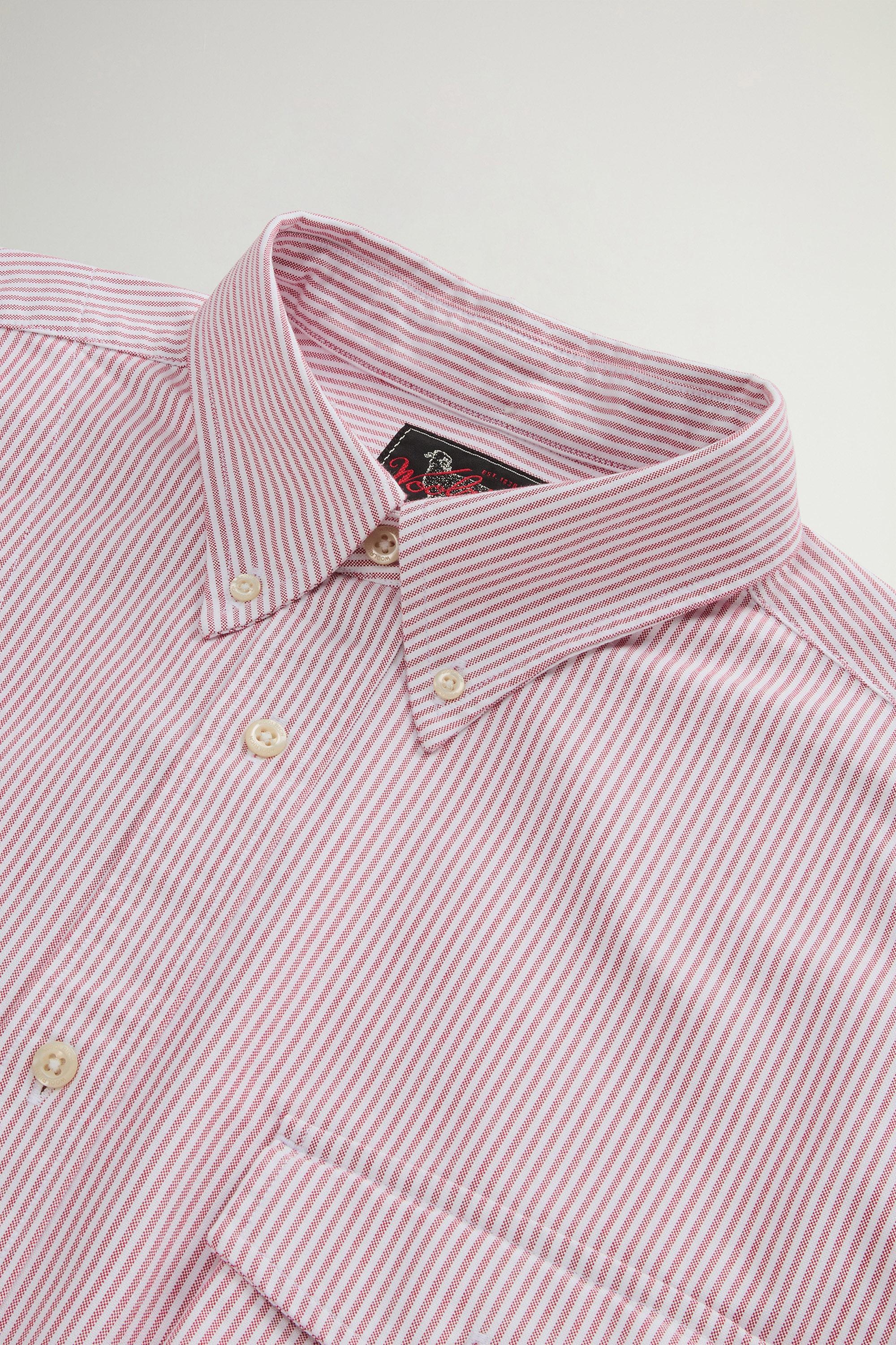 Striped Oxford Cotton-Blend Shirt Red photo 5 | Woolrich