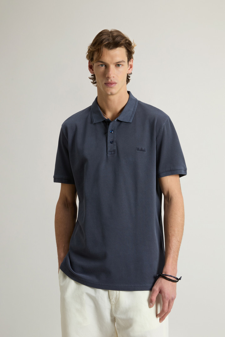 Stückgefärbtes Mackinack-Polo aus Stretch-Baumwoll-Piquet Blau photo 1 | Woolrich