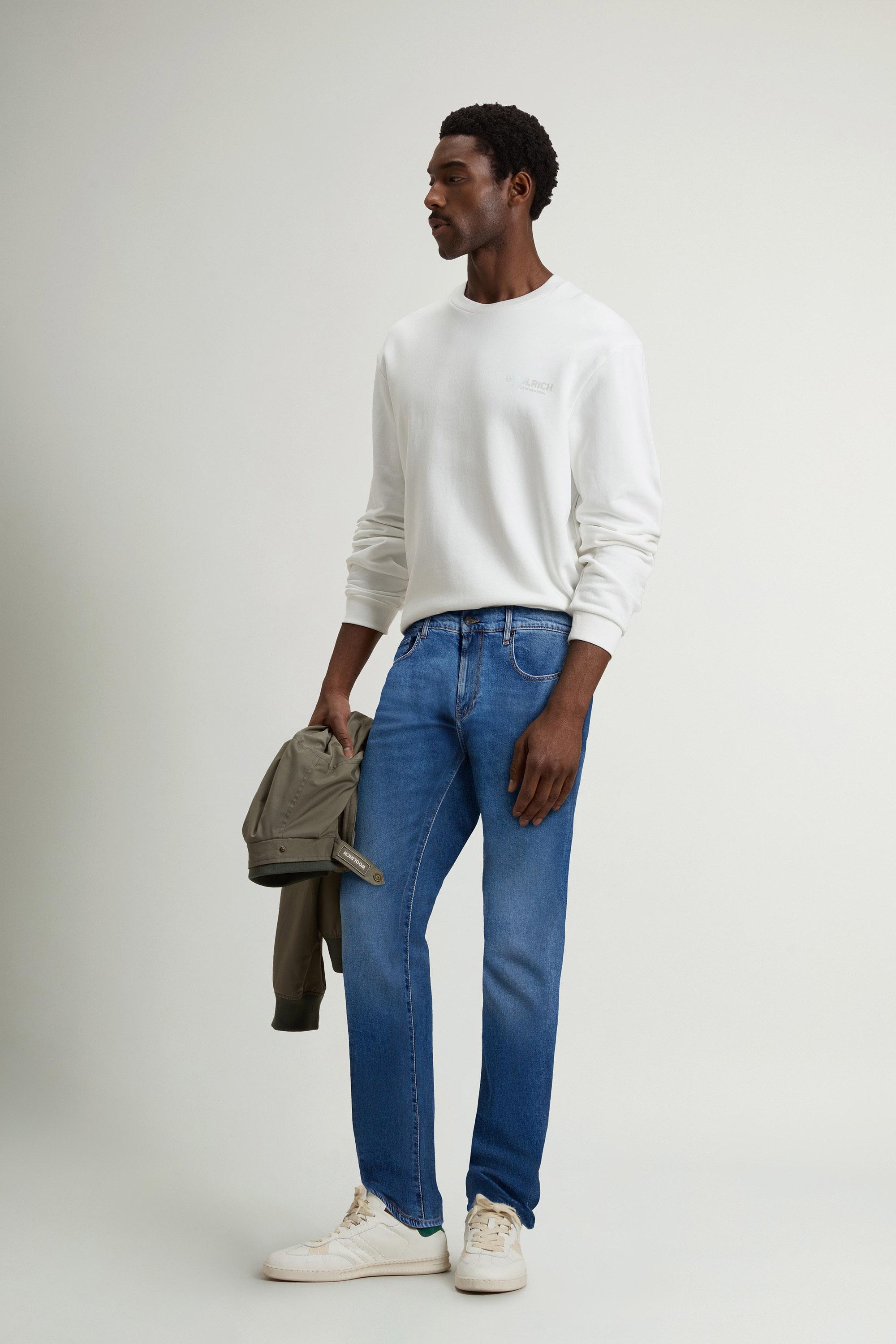 Pantalon cinq poches en denim de coton stretch Bleu photo 1 | Woolrich