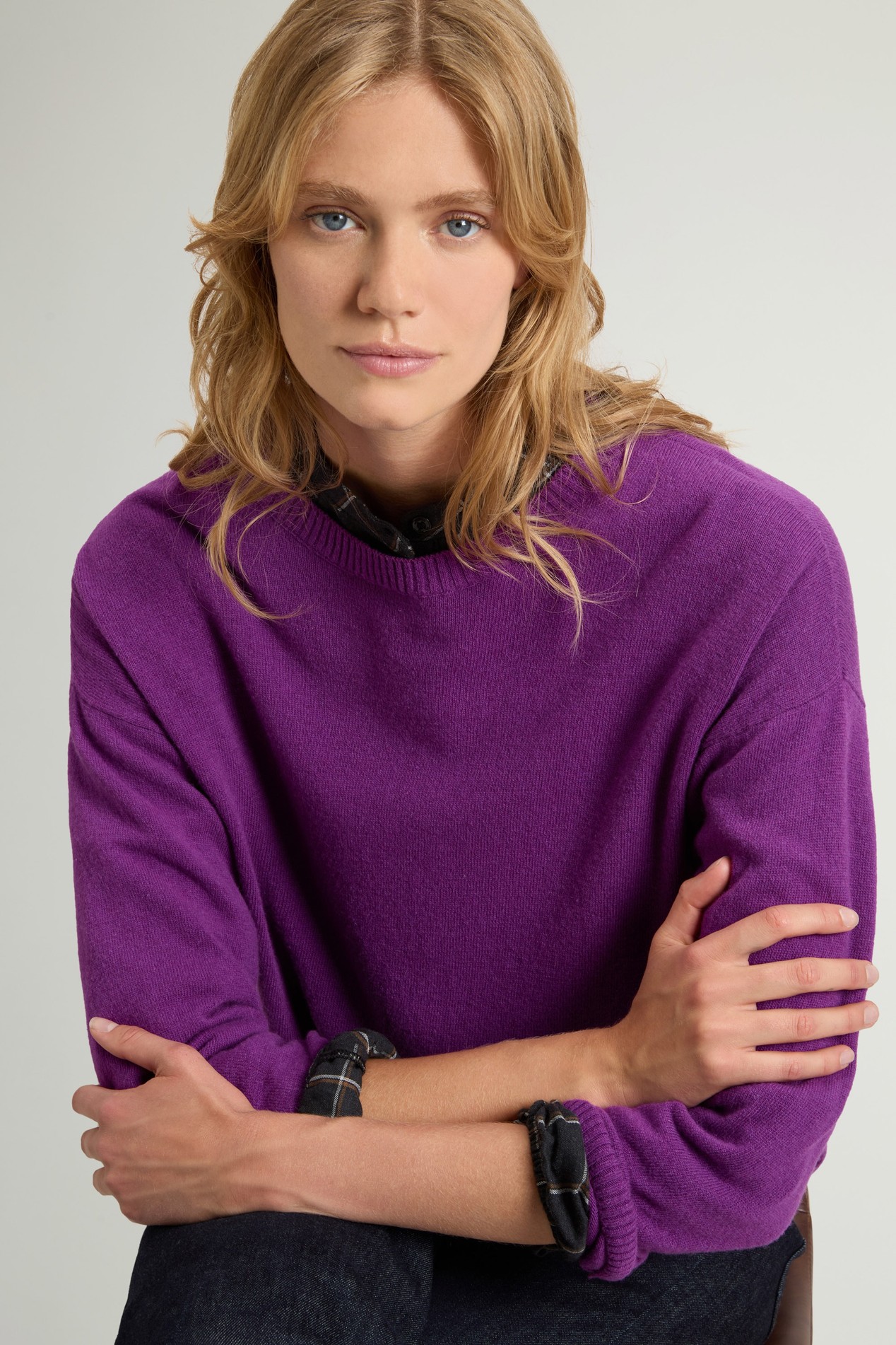 Crewneck Sweater in Wool and Cashmere Blend Purple photo 4 | Woolrich
