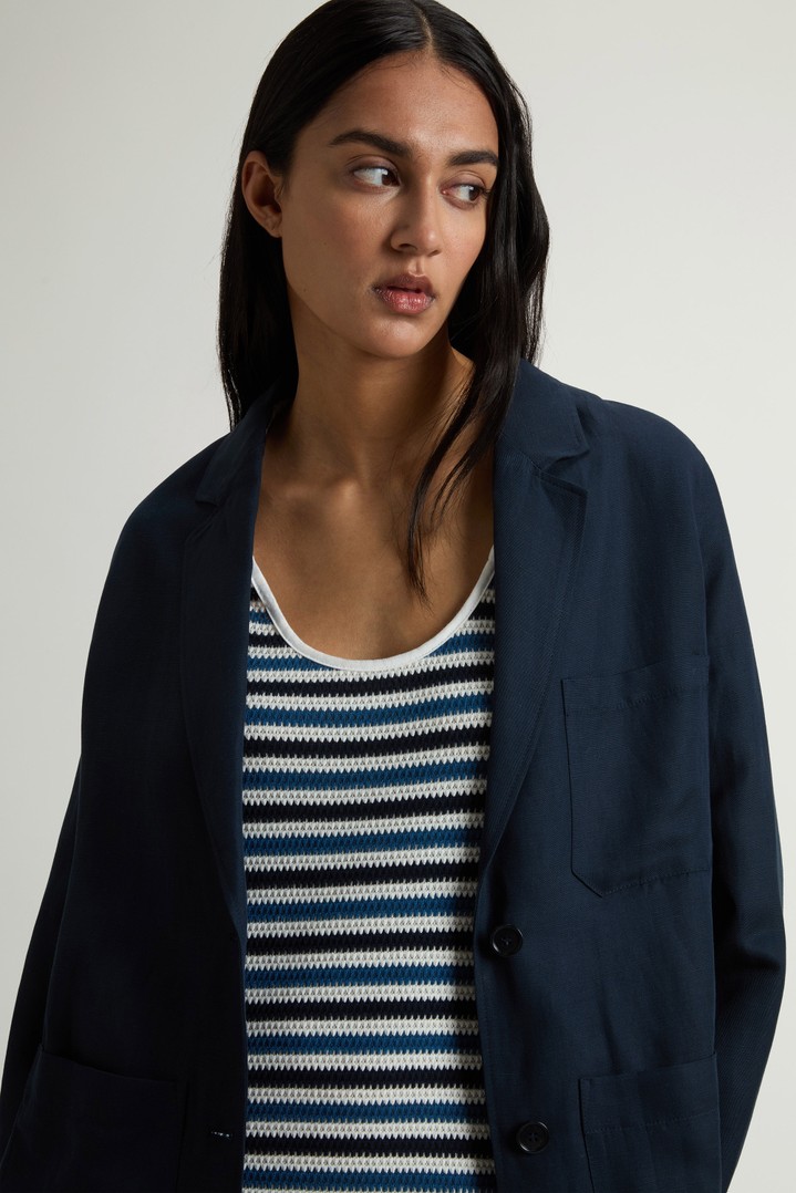 Blazer in Linen Blend Blue photo 4 | Woolrich