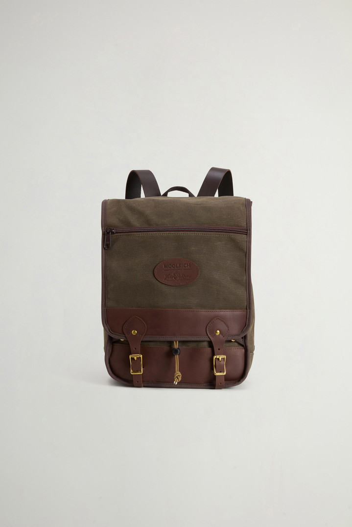 Mesabi Range Backpack in Waxed Pure Cotton Green photo 1 | Woolrich