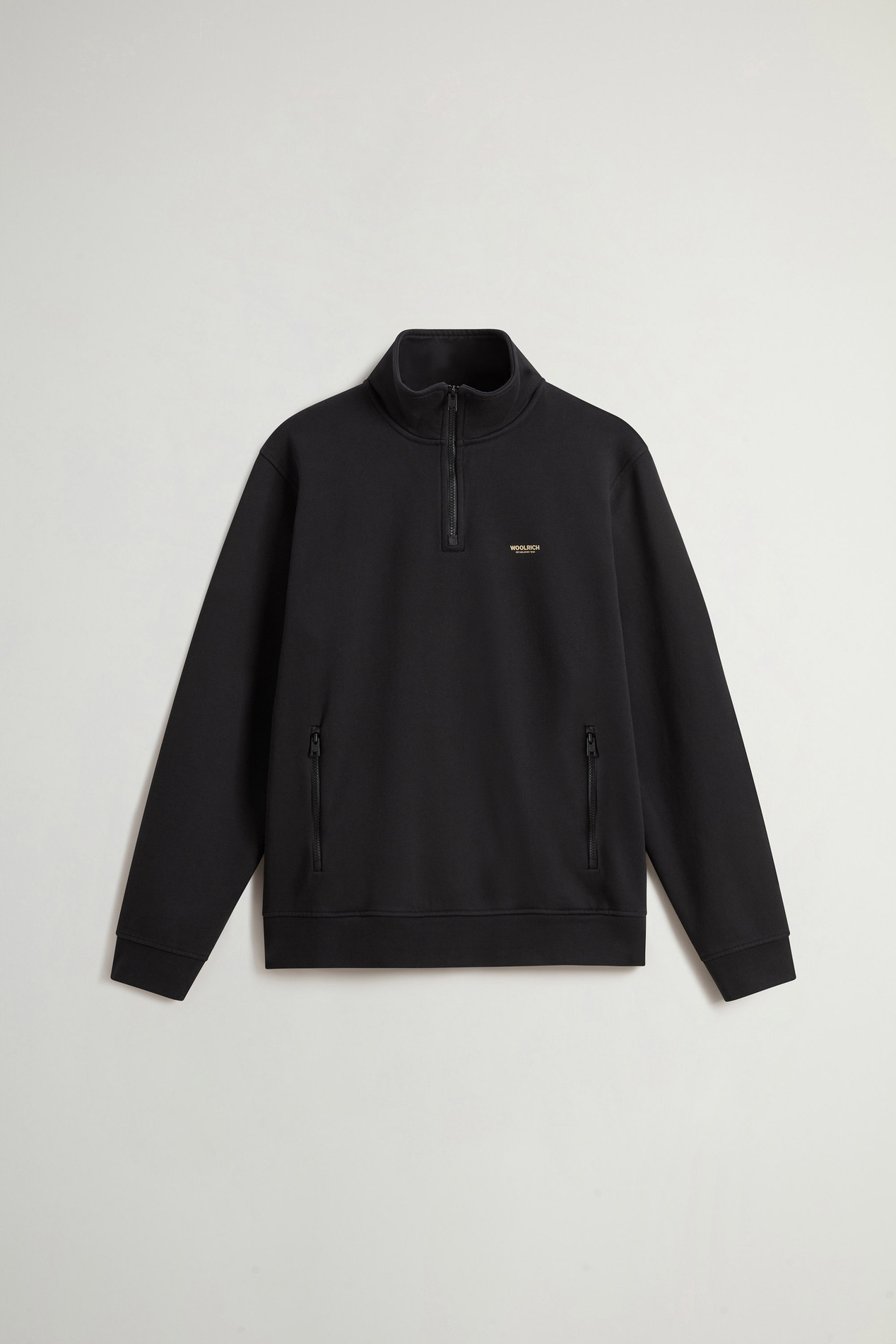 Hybrid Pure Cotton and Nylon Turtleneck Sweatshirt Black photo 5 | Woolrich