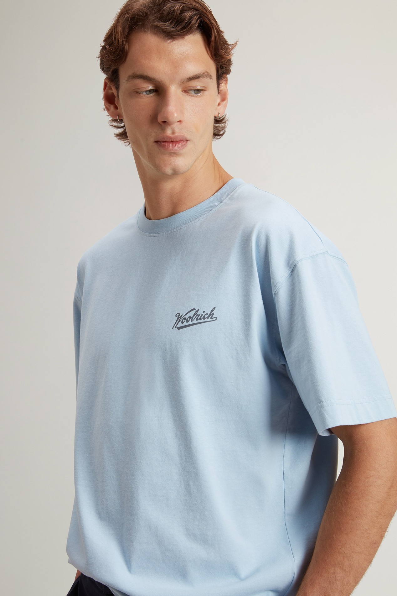 COTTON GRAPHIC T-SHIRT Blue photo 4 | Woolrich
