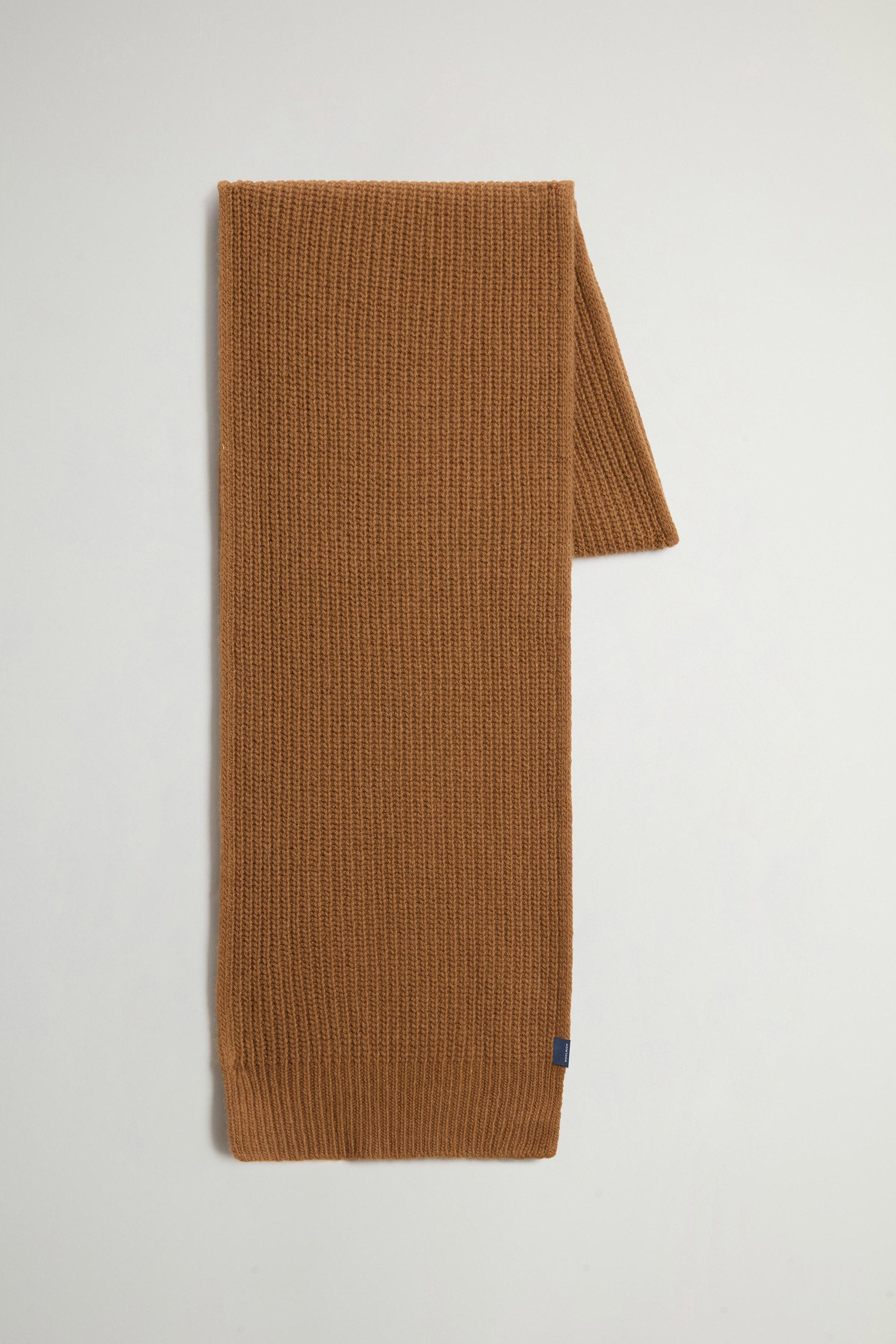Ribbed Scarf in Virgin Wool and Cashmere Brown photo 1 | Woolrich