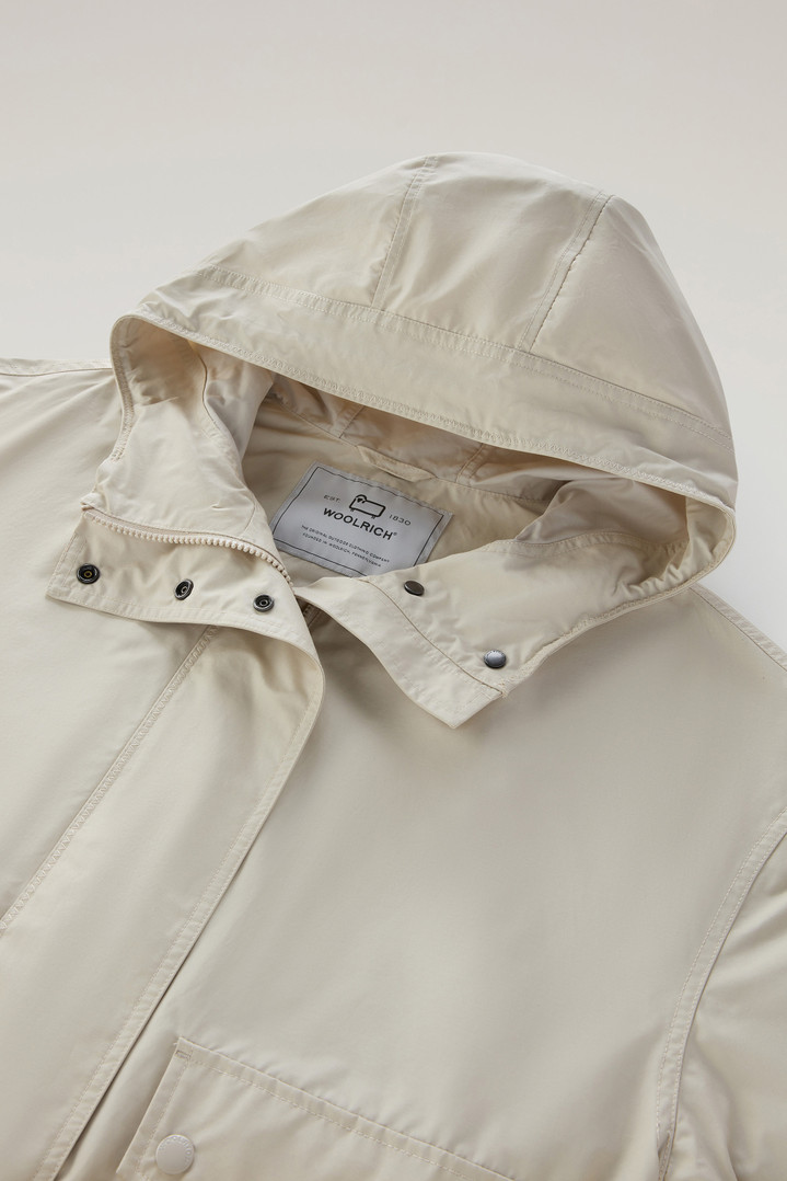 Waxed Jacket in Cotton Nylon Blend with Hood Beige photo 2 | Woolrich