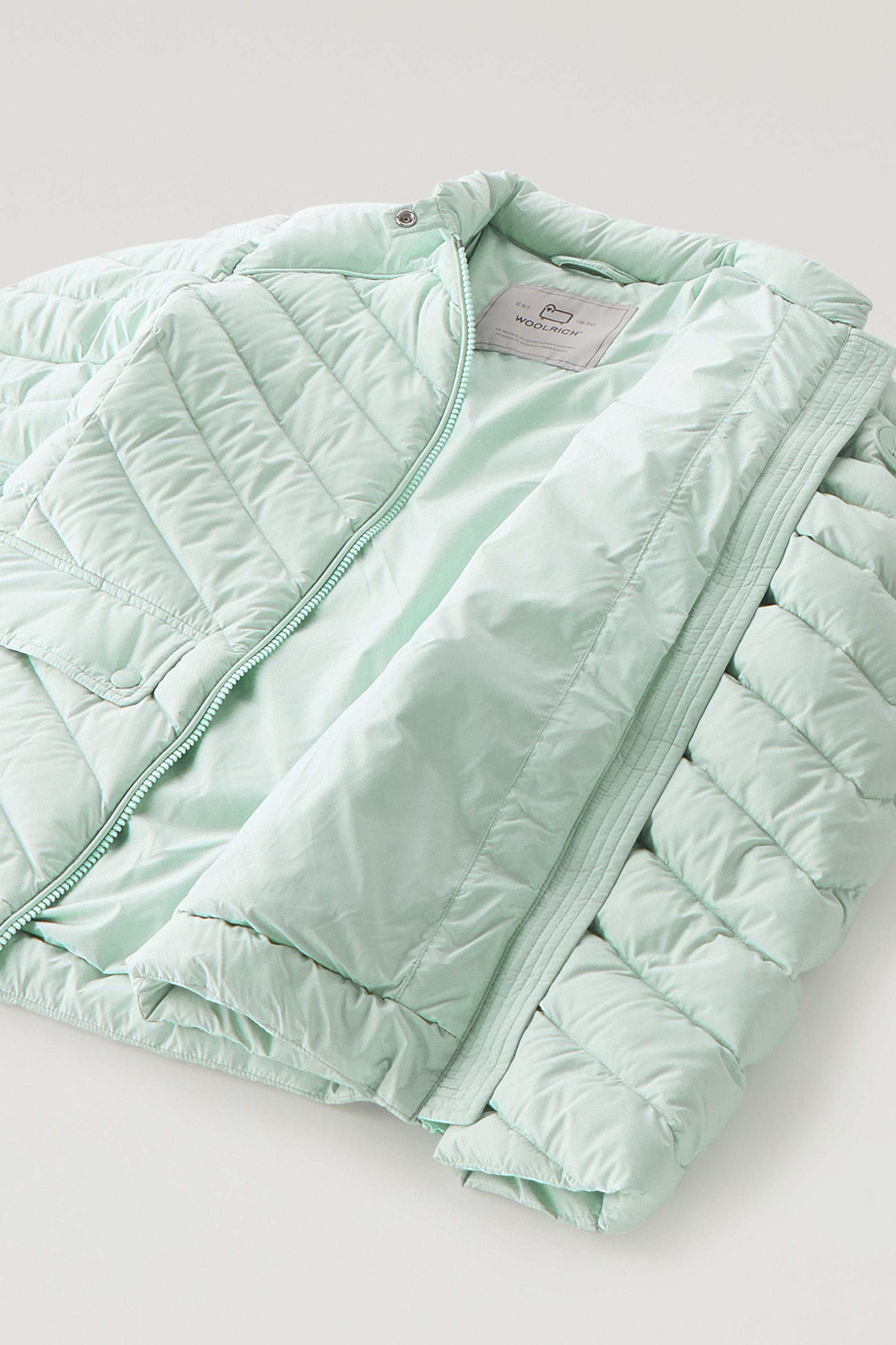 Short Padded Jacket with Chevron Quilting Green photo 6 | Woolrich