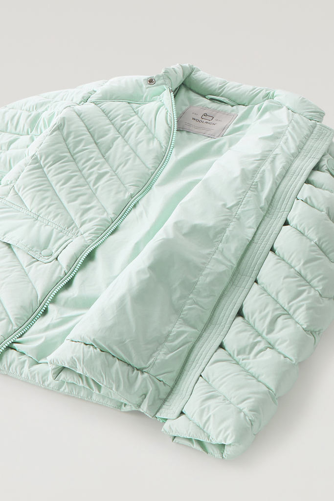 Short Padded Jacket with Chevron Quilting Green photo 6 | Woolrich
