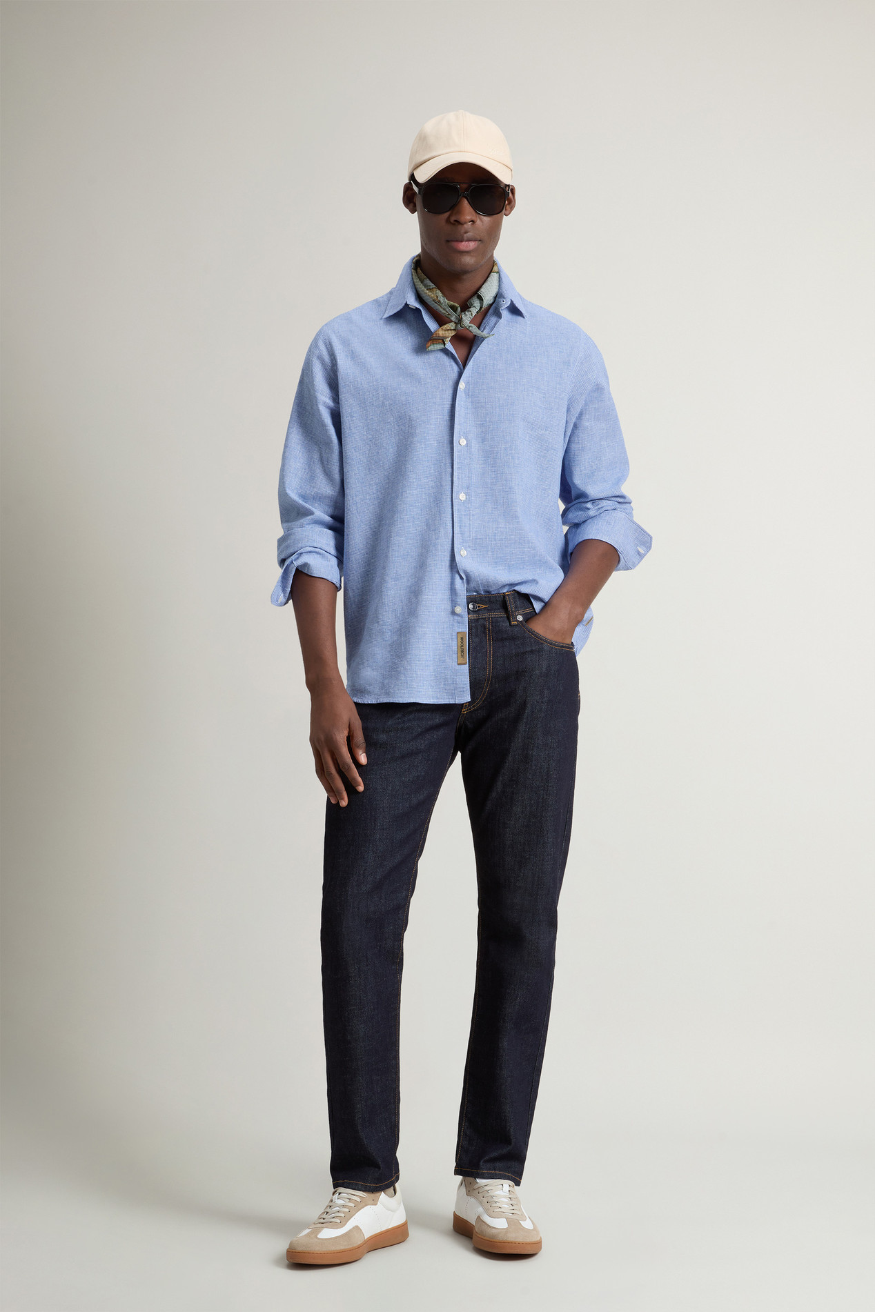 Linen- and Cotton-Blend Shirt Blue photo 2 | Woolrich