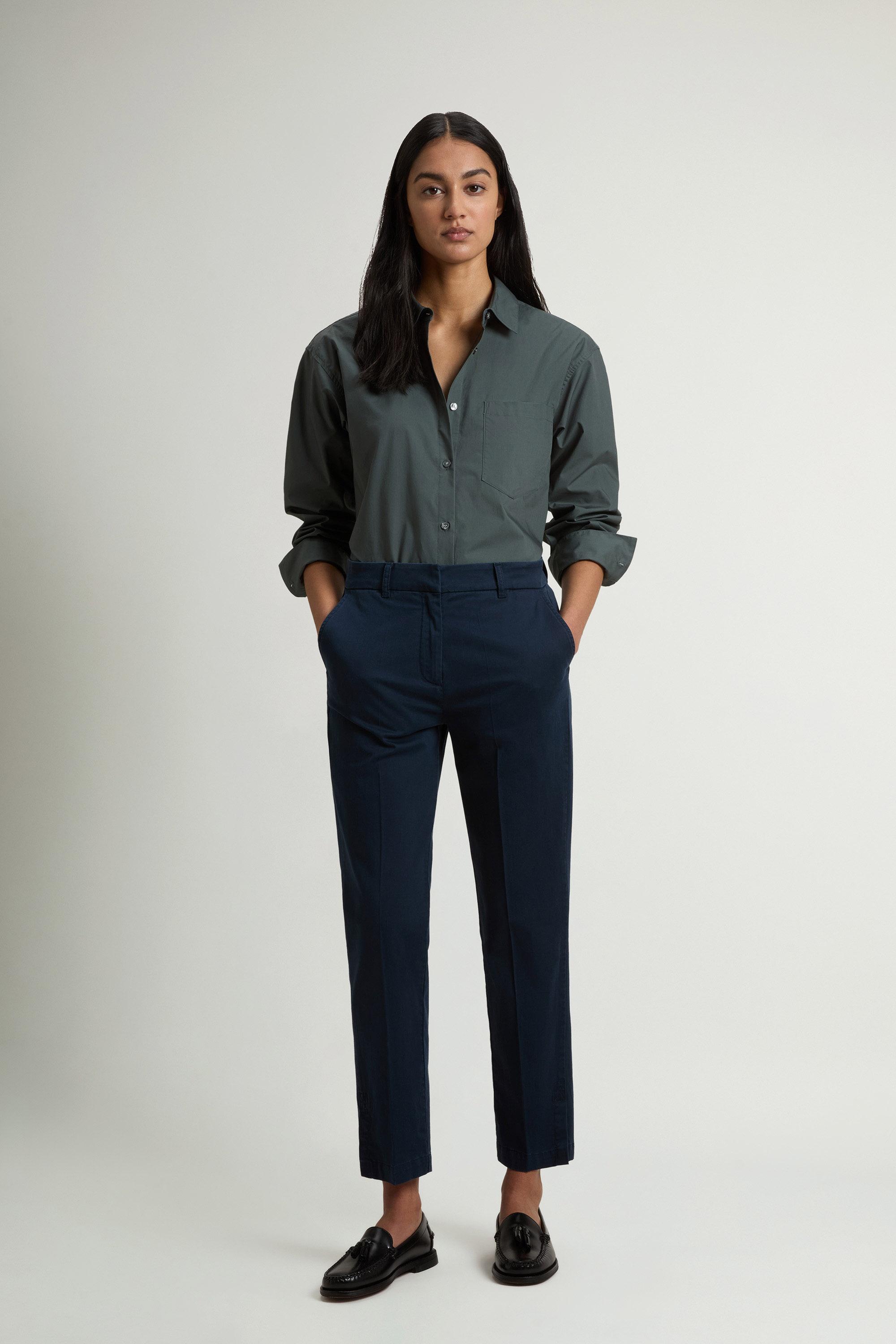 Chino Pants in Stretch Cotton Blend Blue photo 1 | Woolrich