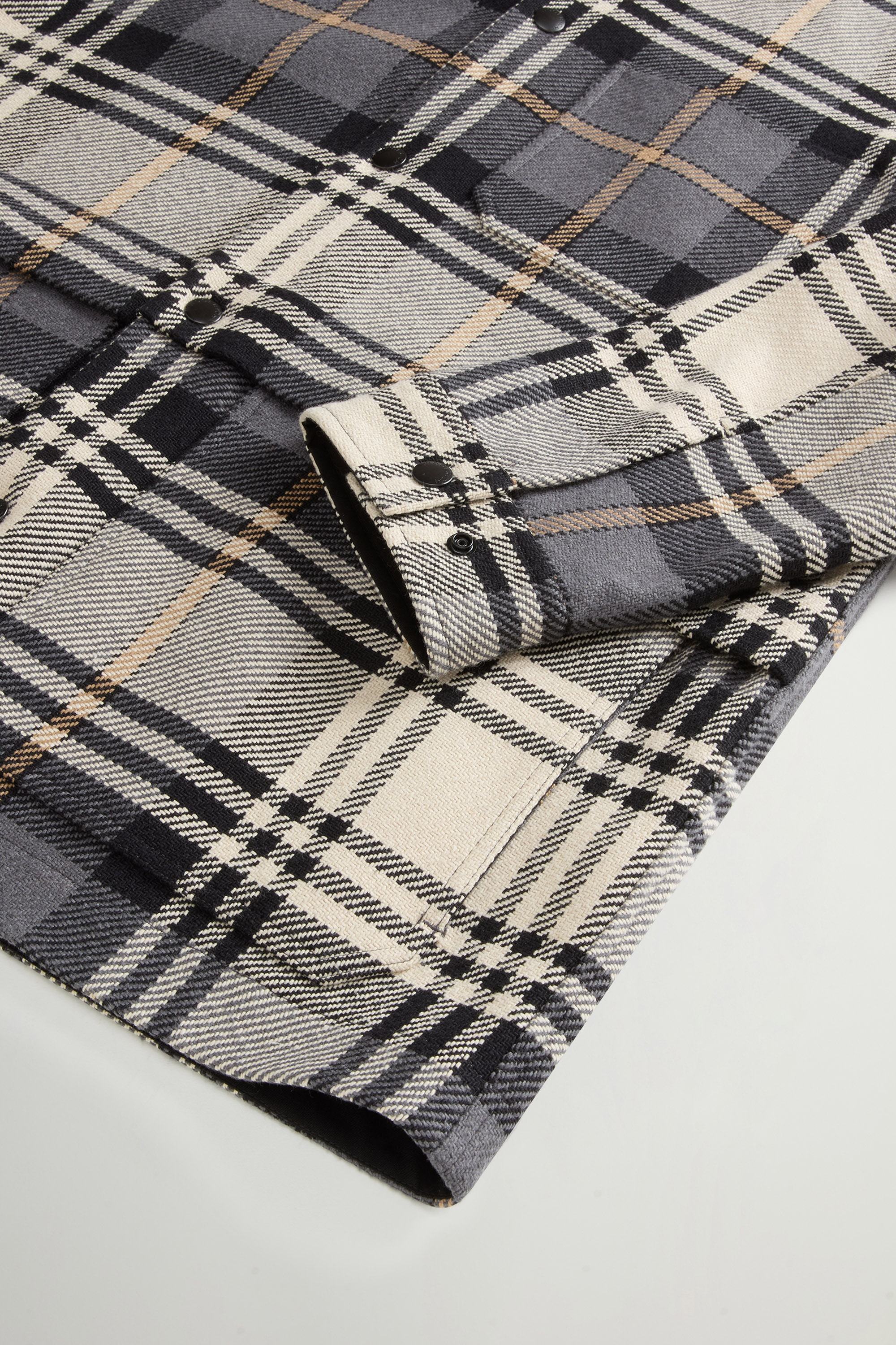 Checked Overshirt in Cotton Blend Gray photo 7 | Woolrich