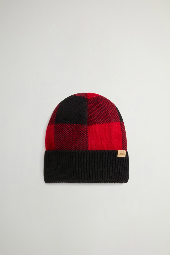Girls' Beanie with Buffalo Check Pattern Red photo 4 | Woolrich