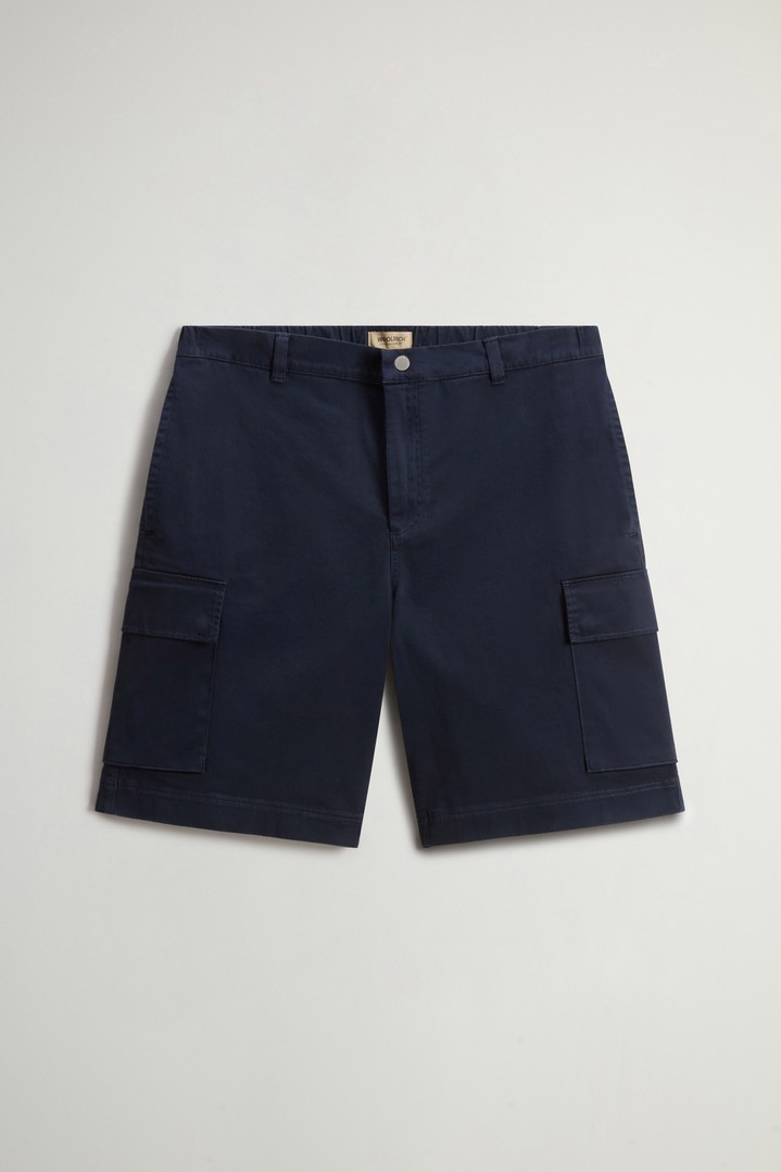 COTTON TWILL CARGO SHORT GD Blue photo 3 | Woolrich