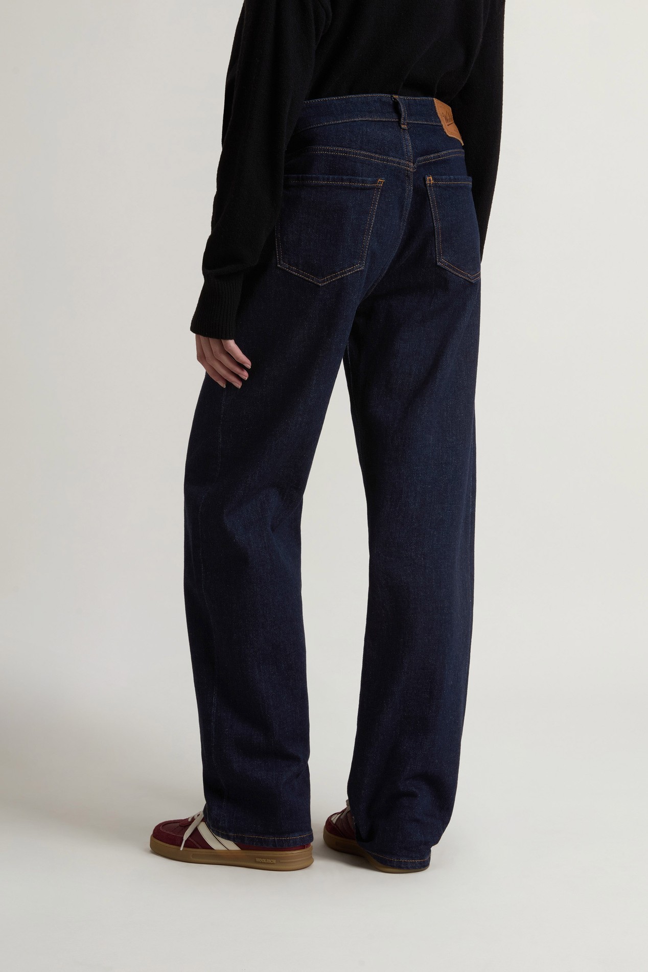 Wide-Leg Five-Pocket Jeans in Stretch Cotton Denim Blue photo 2 | Woolrich