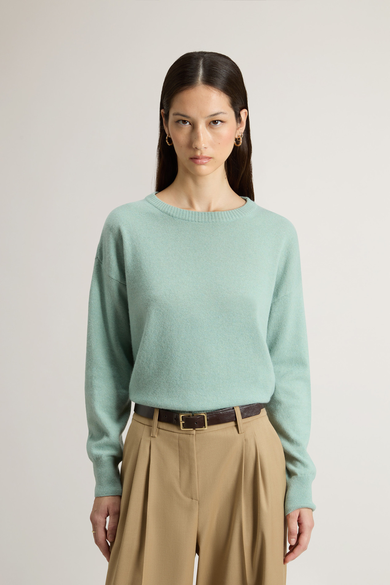 Crewneck Sweater in Virgin Wool and Cashmere Blend Green photo 1 | Woolrich
