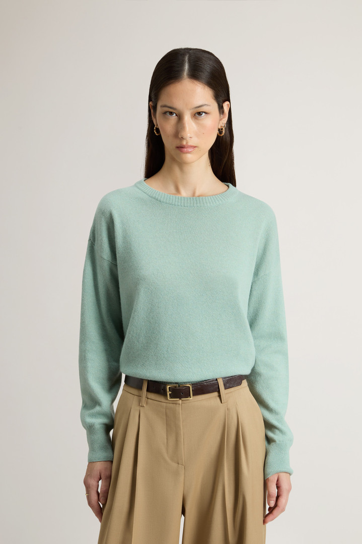 Crewneck Sweater in Virgin Wool and Cashmere Blend Green photo 1 | Woolrich