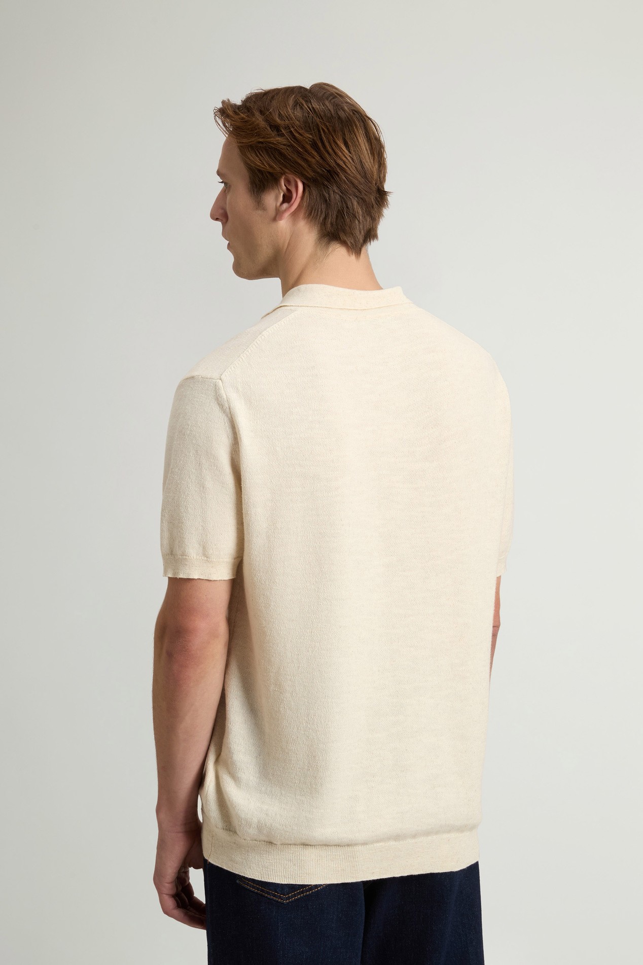 COTTON LINEN POLO Beige photo 3 | Woolrich